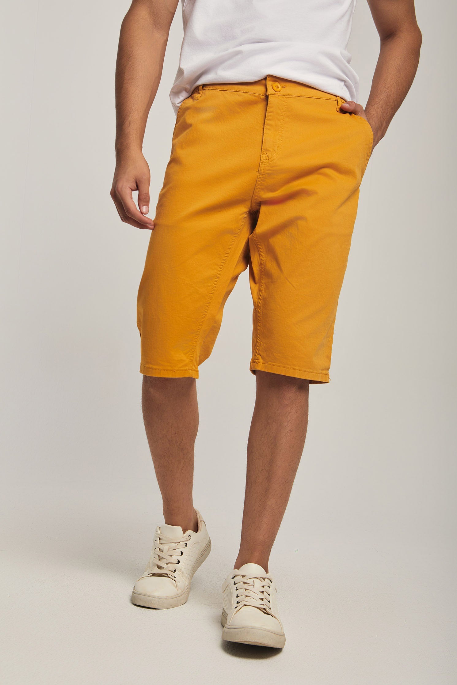 Men Shorts Regular Fit Cotton Chino orange