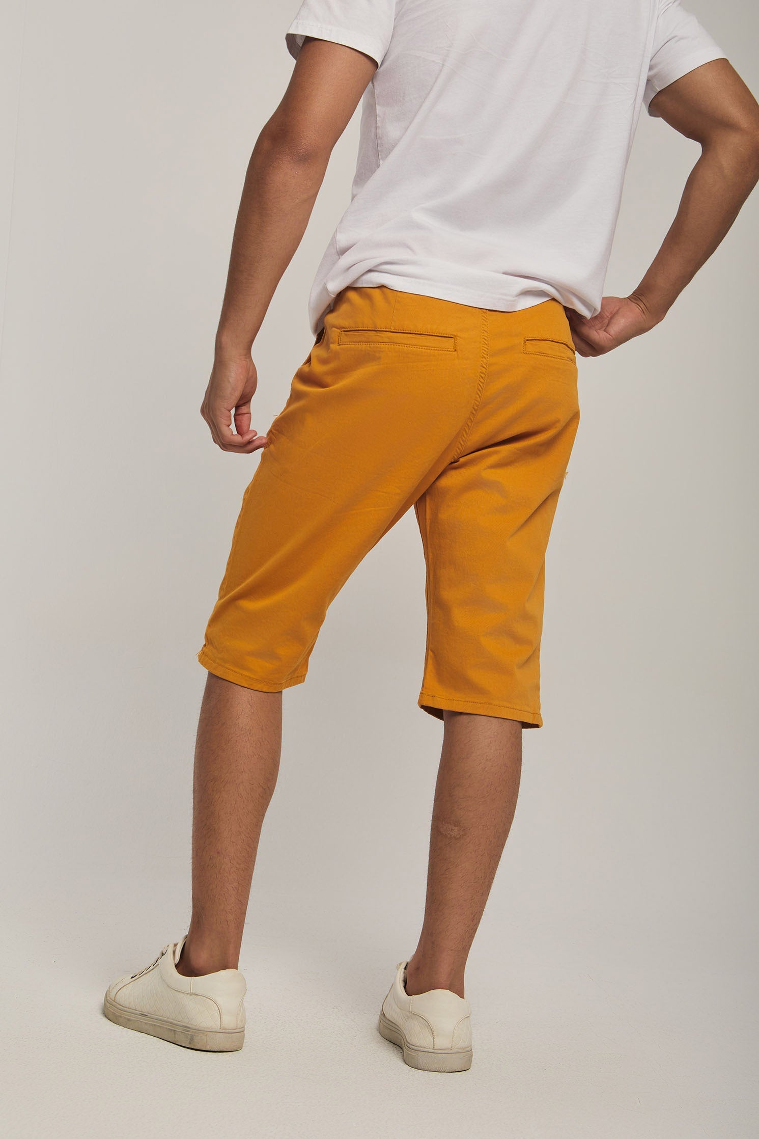 Men Shorts Regular Fit Cotton Chino orange
