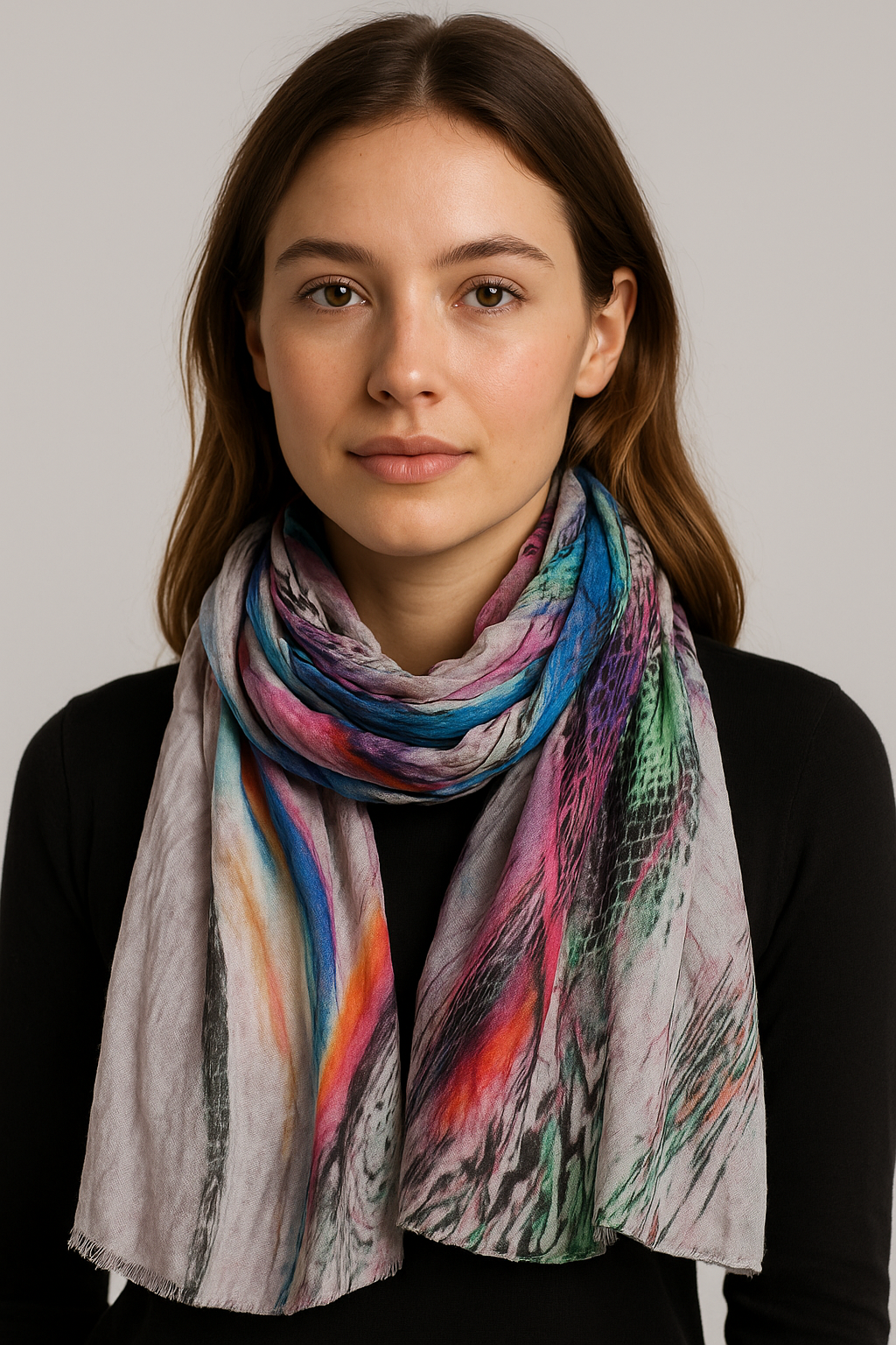 Colorful Patterned Lightweight Scarf