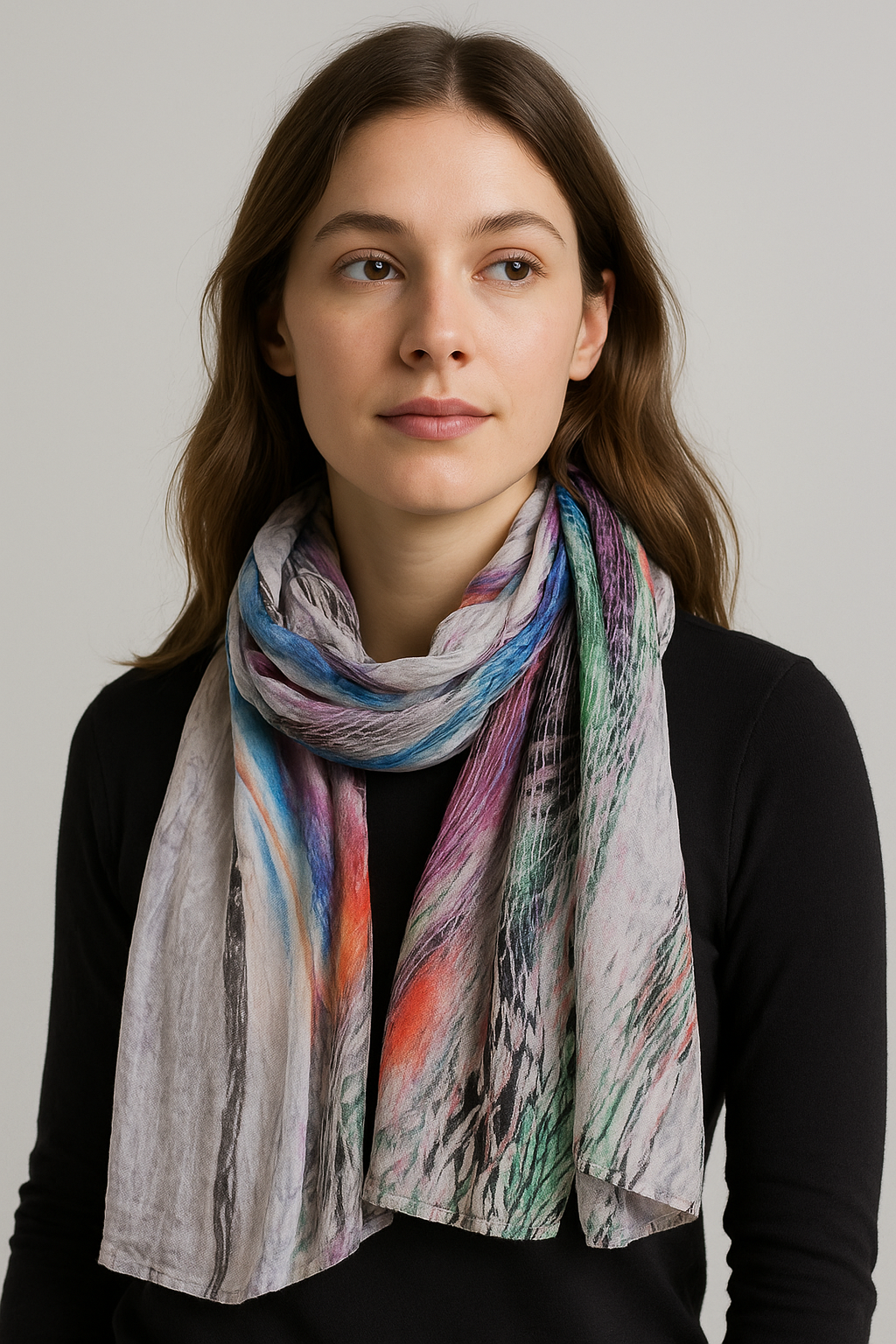 Colorful Patterned Lightweight Scarf