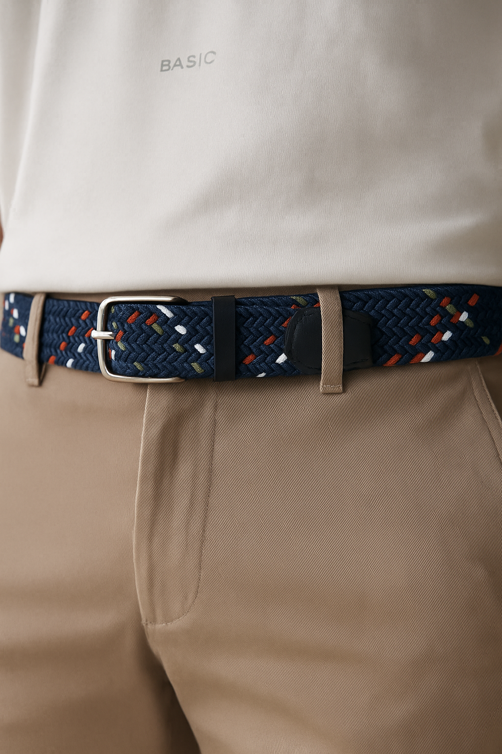 Braided Multi-Tone Stretch Belt