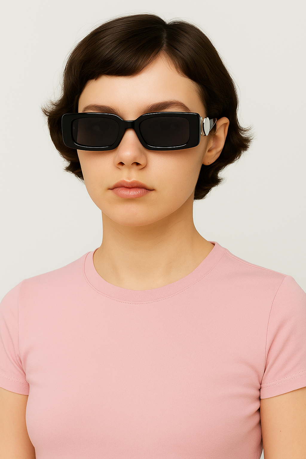 Retro Rectangle sunglasses-Black