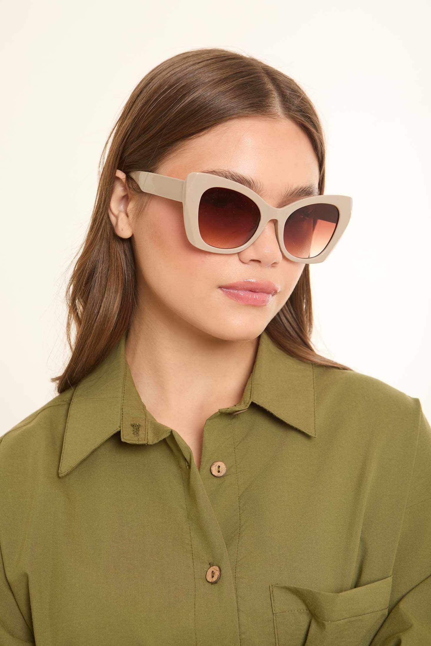 Polished Frame Oversize Square Sunglasses