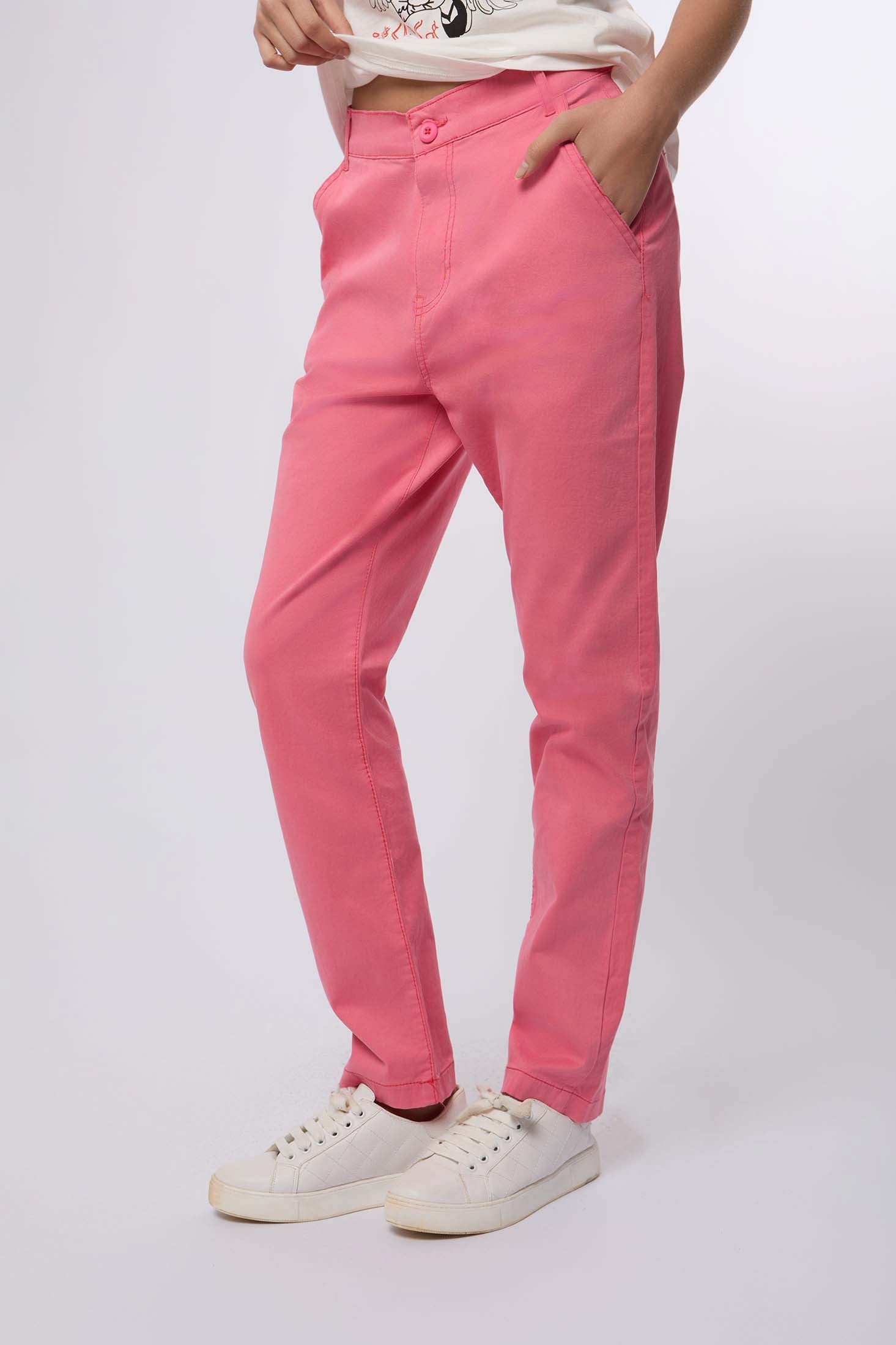 Women Pant  Chino Basic Pink