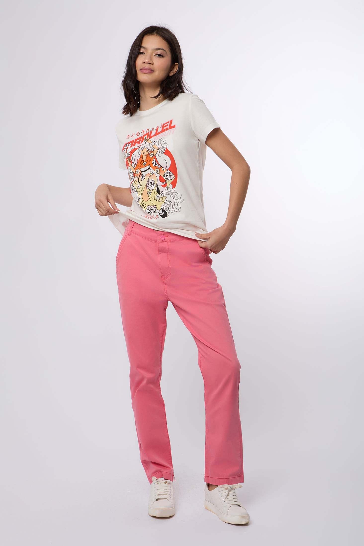 Women Pant  Chino Basic Pink
