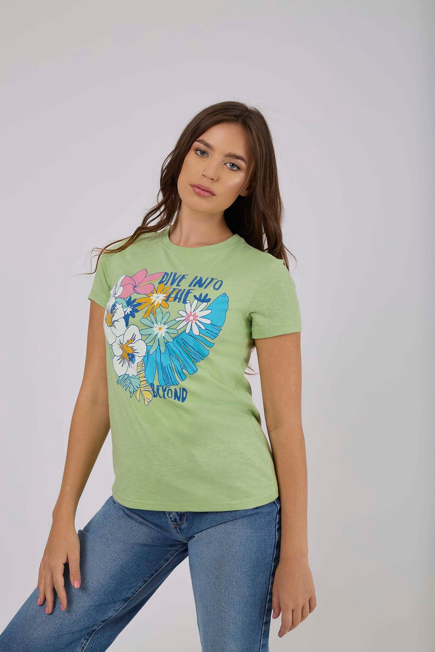 Women T-Shirt Short Sleeve  - Green