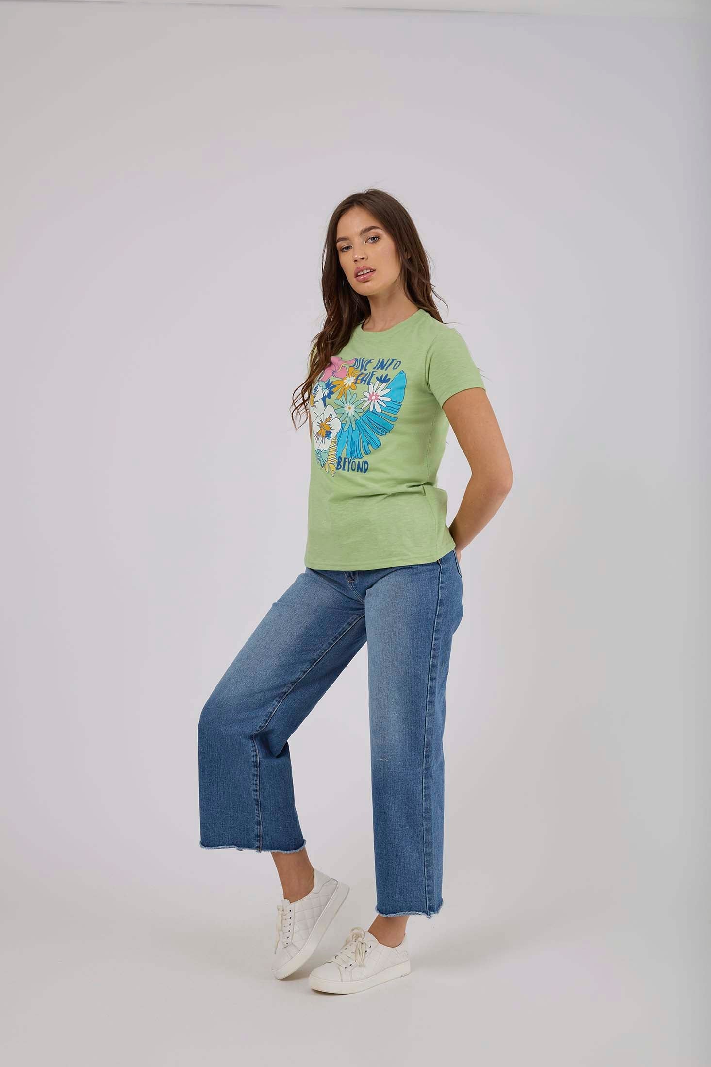 Women T-Shirt Short Sleeve  - Green