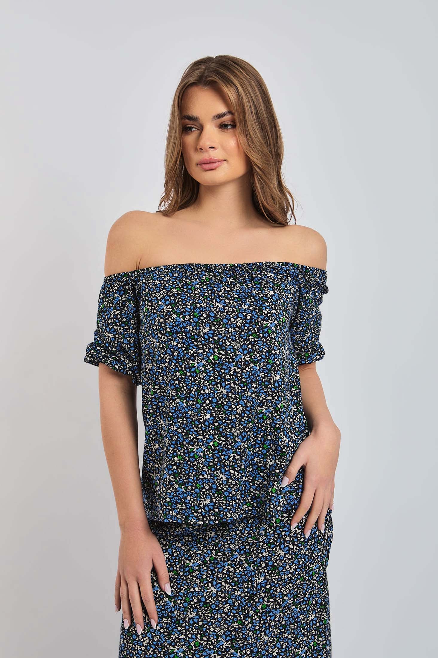 Women Blouse Viscose Short Sleeves Multicolor