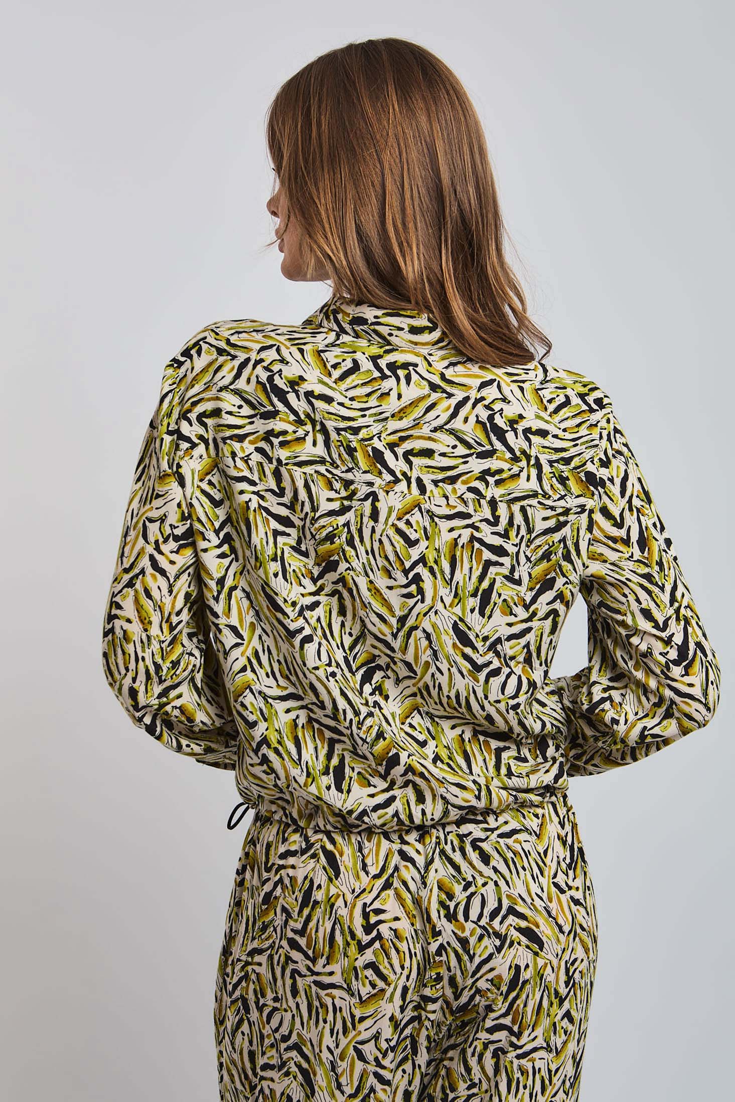 Women Blouse Long Sleeve Viscose Basic Green