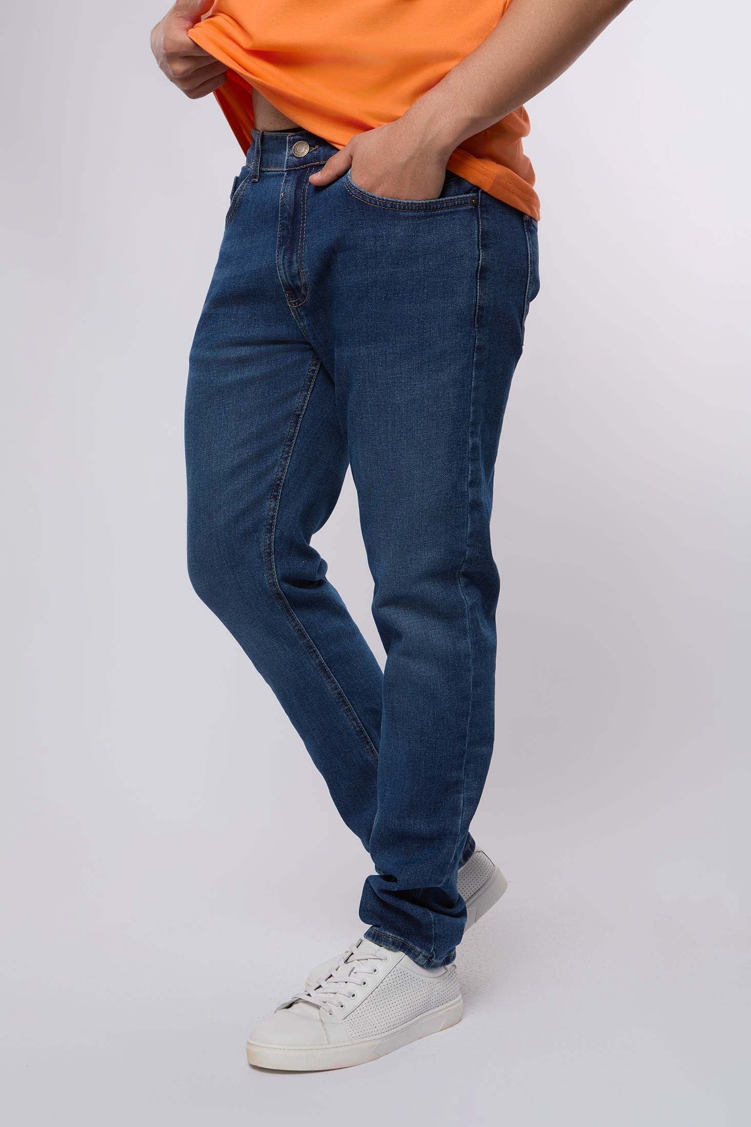 Women Denim Slim Straight Blue