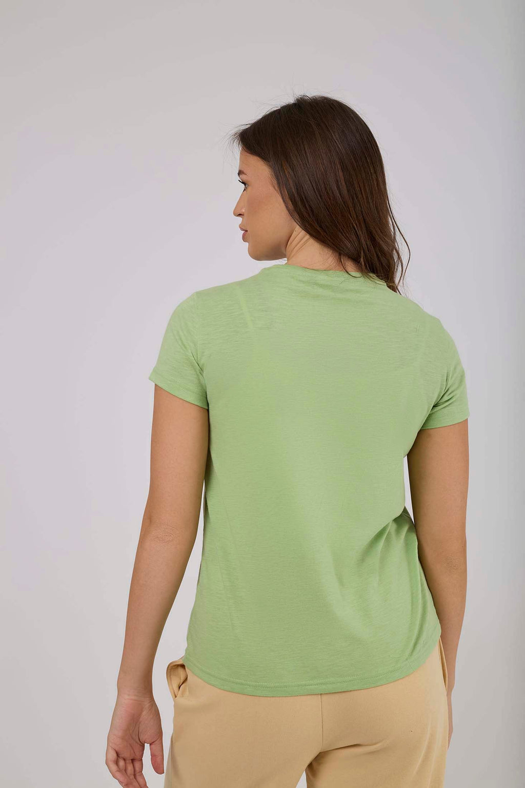 Women  T-Shirt Regular Fit With Short Sleeves Green