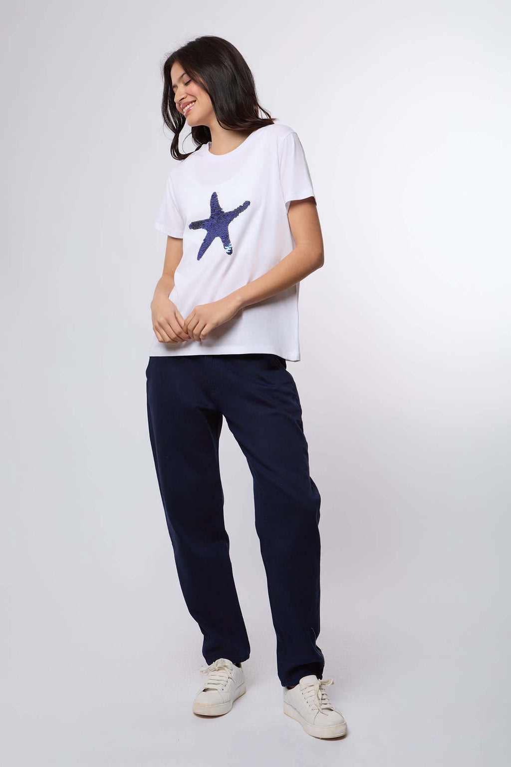 Women  T-Shirt  Regular Fit  With Short Sleeves White