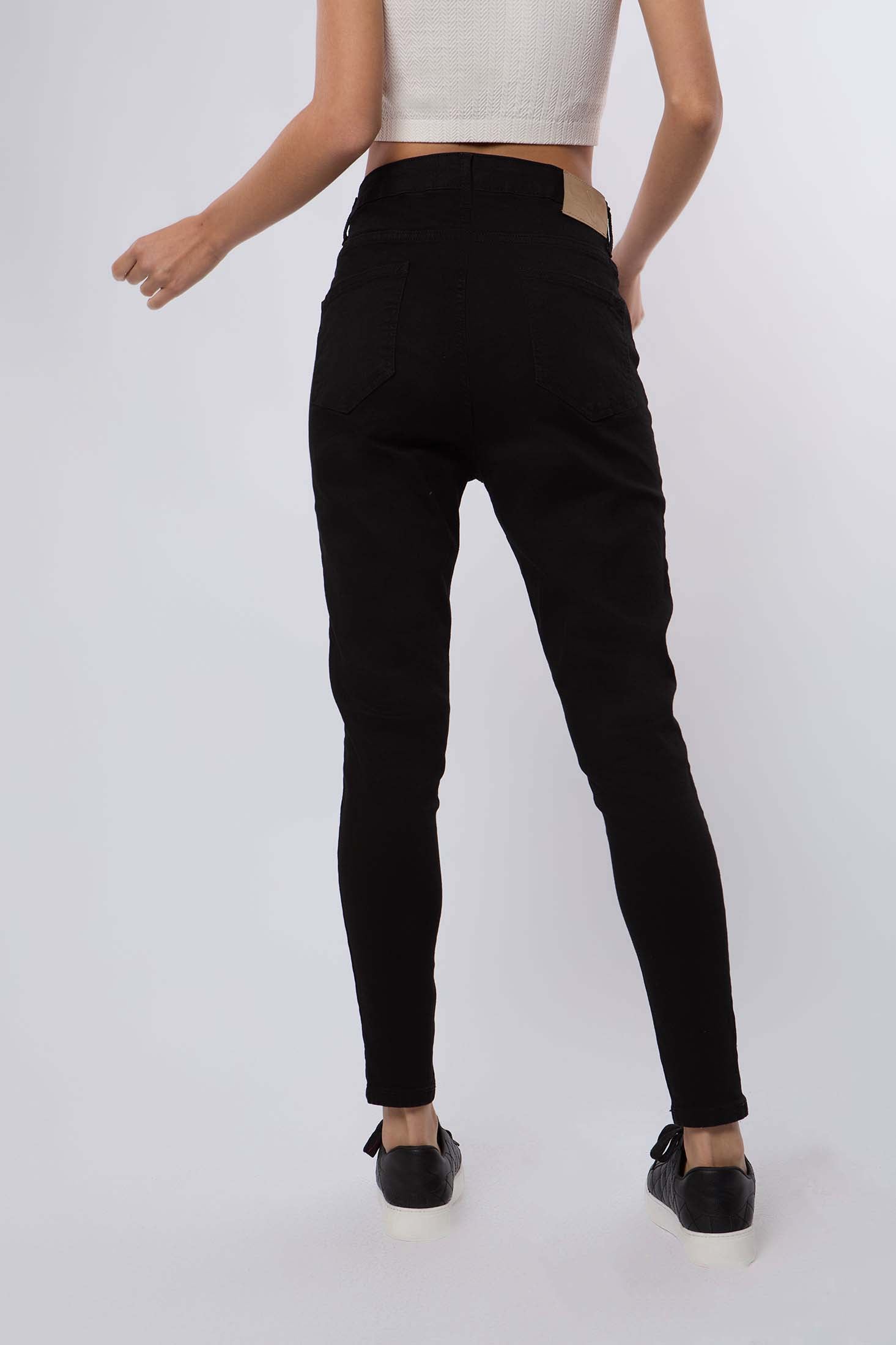 Women Denim Super High Waist Skinny Black