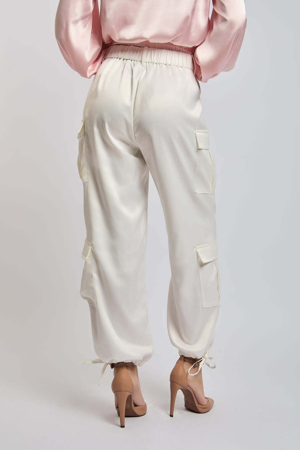 Women-Pant  CargoOff White