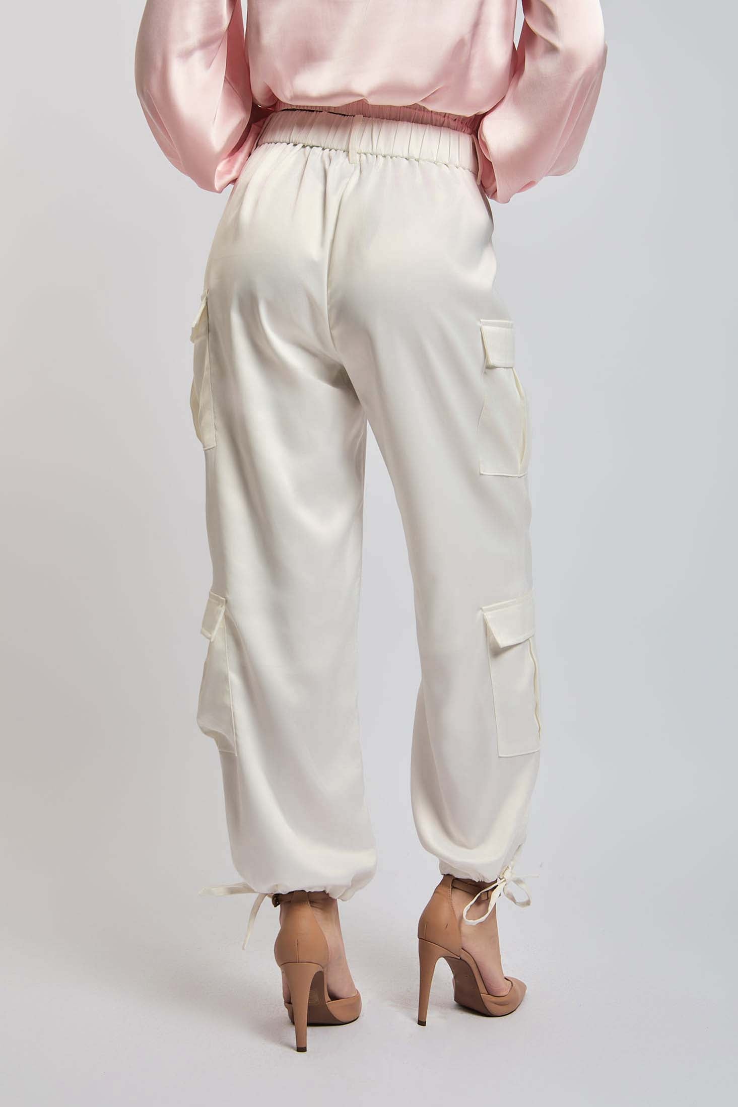 Women-Pant  CargoOff White