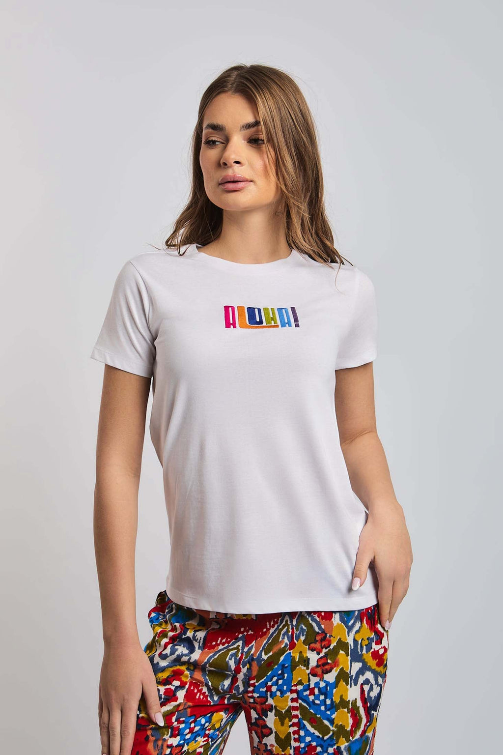 Women  T-Shirt Regular Fit With Short Sleeves White