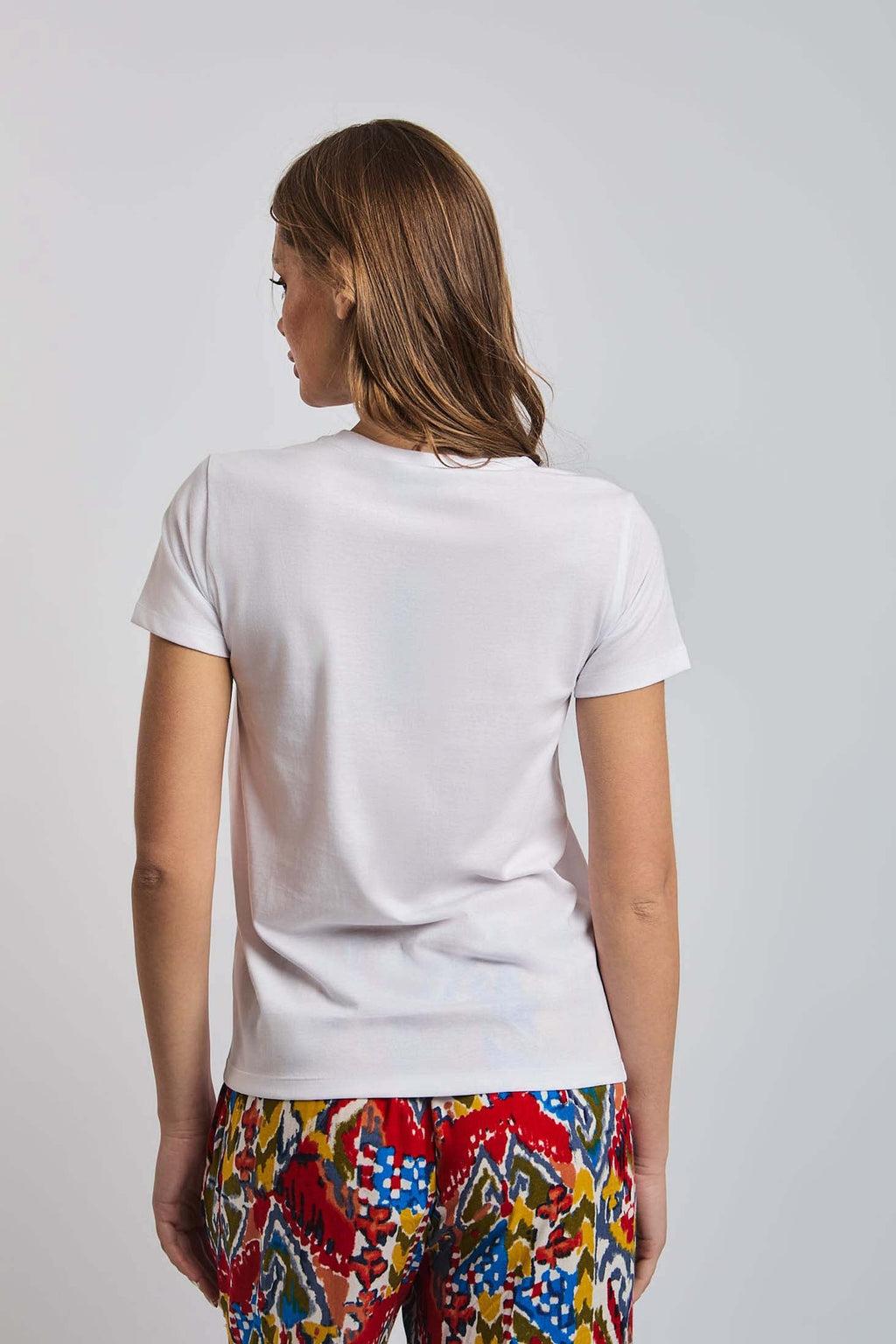 Women  T-Shirt Regular Fit With Short Sleeves White