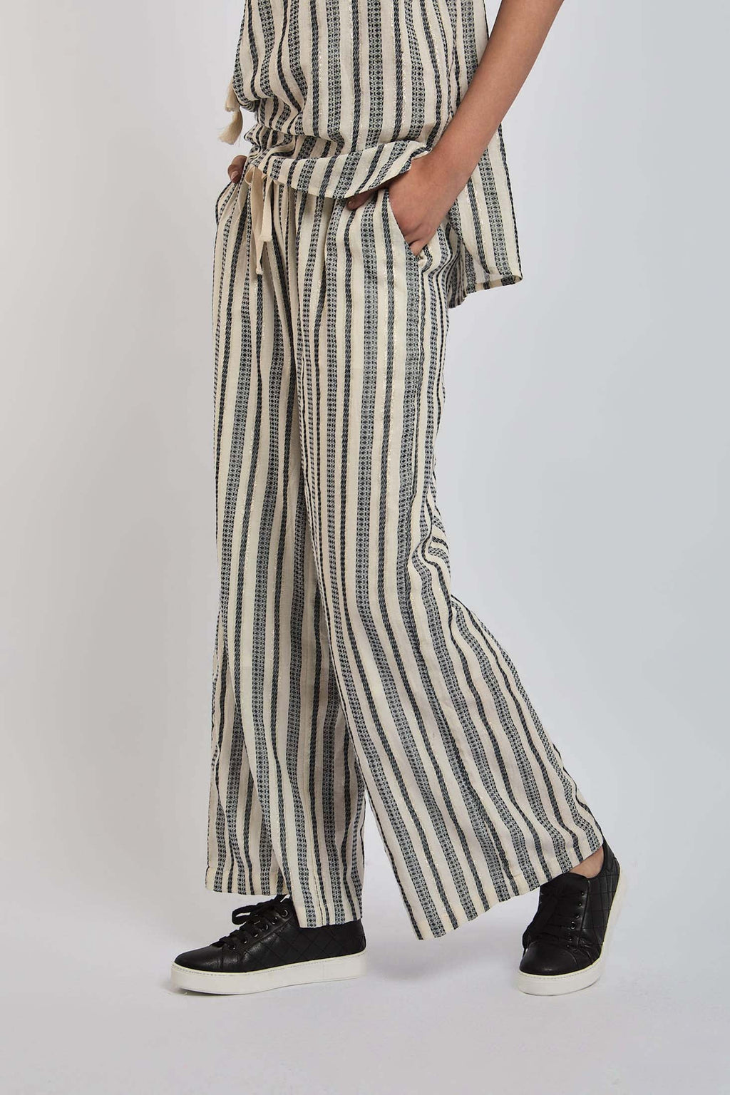 Women Pant Wide Leg  Stripes Multicolor