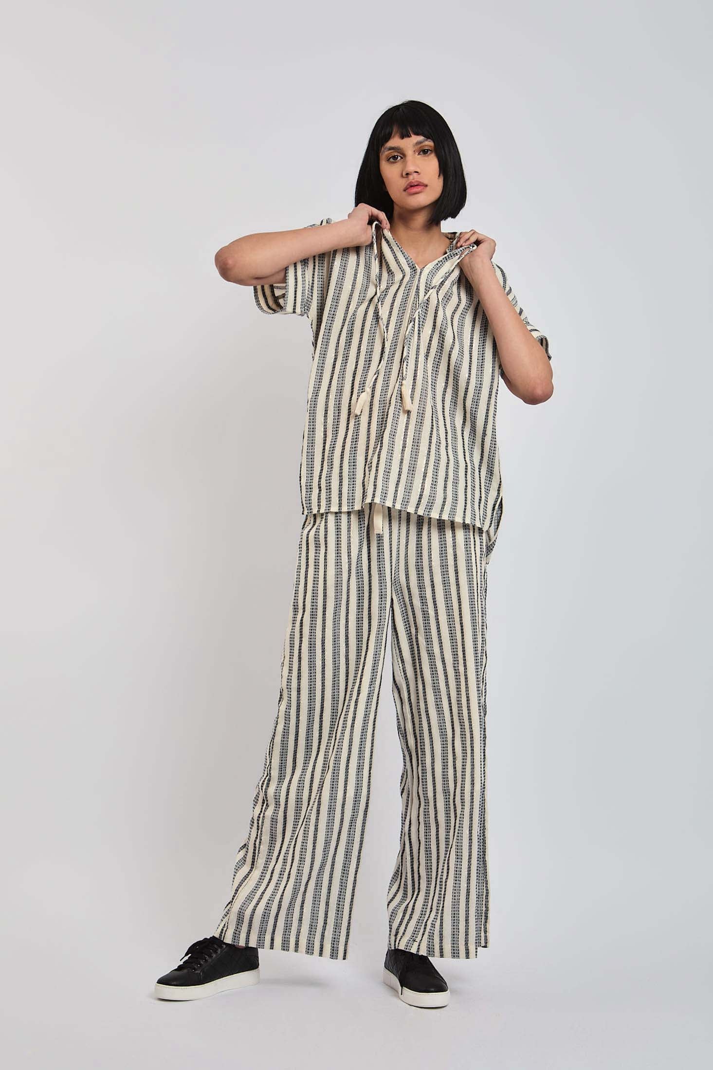 Women Pant Wide Leg  Stripes Multicolor