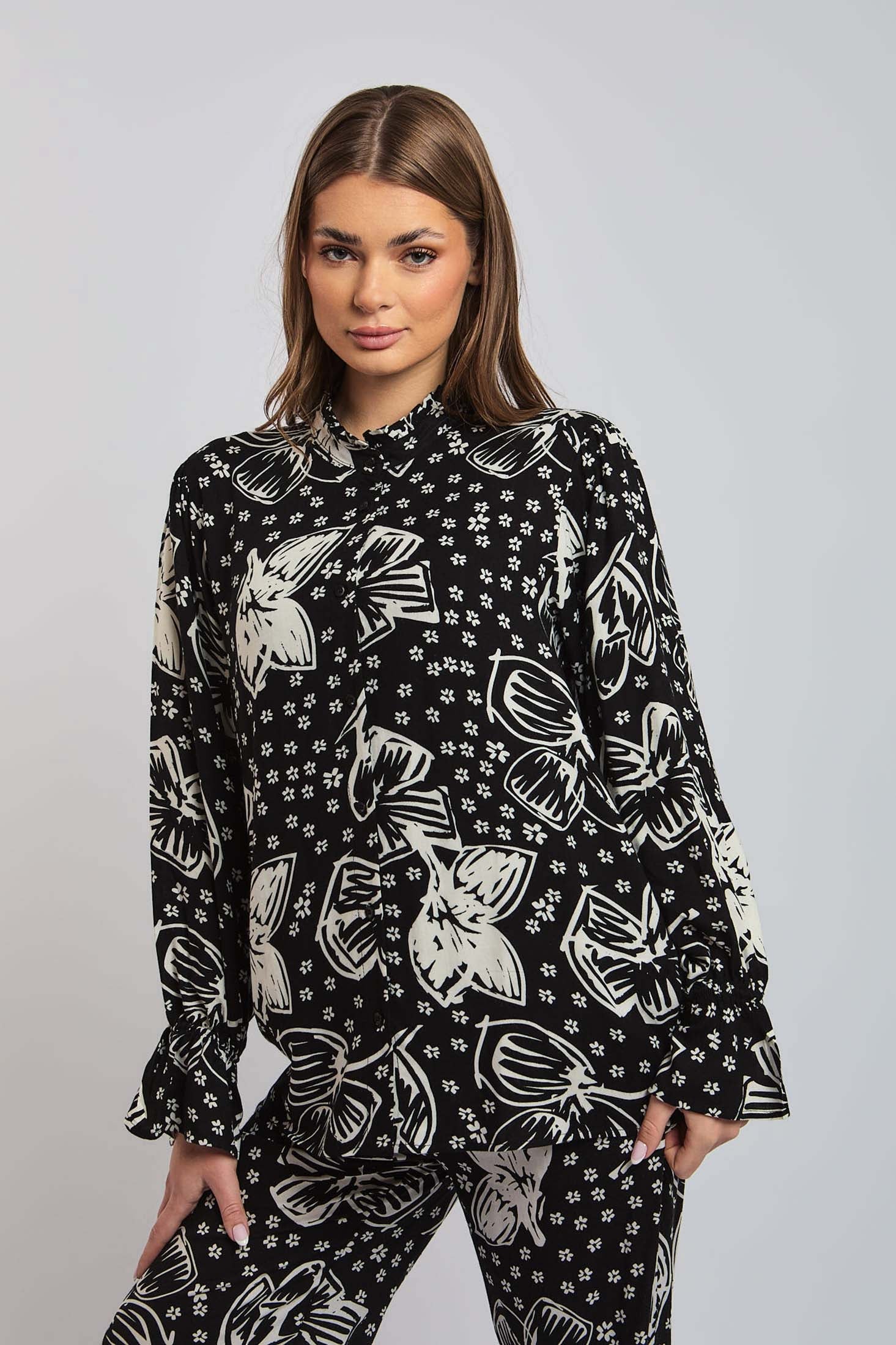 Women Blouse Viscose Long Sleeve Multicolor