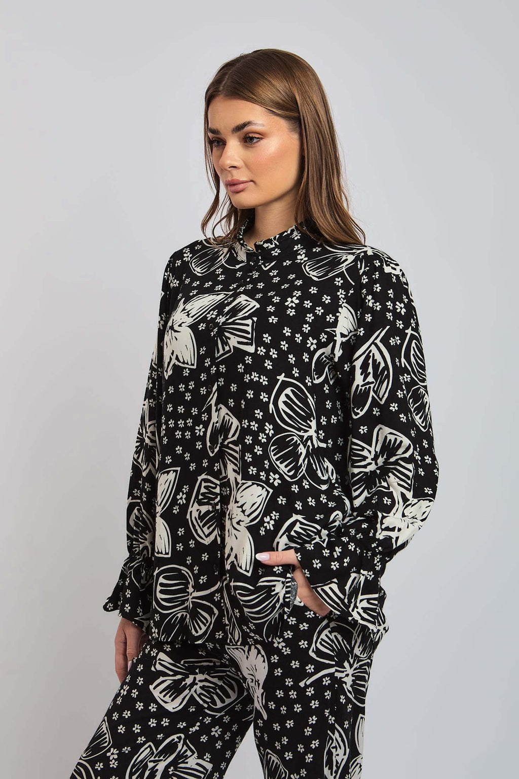 Women Blouse Viscose Long Sleeve Multicolor