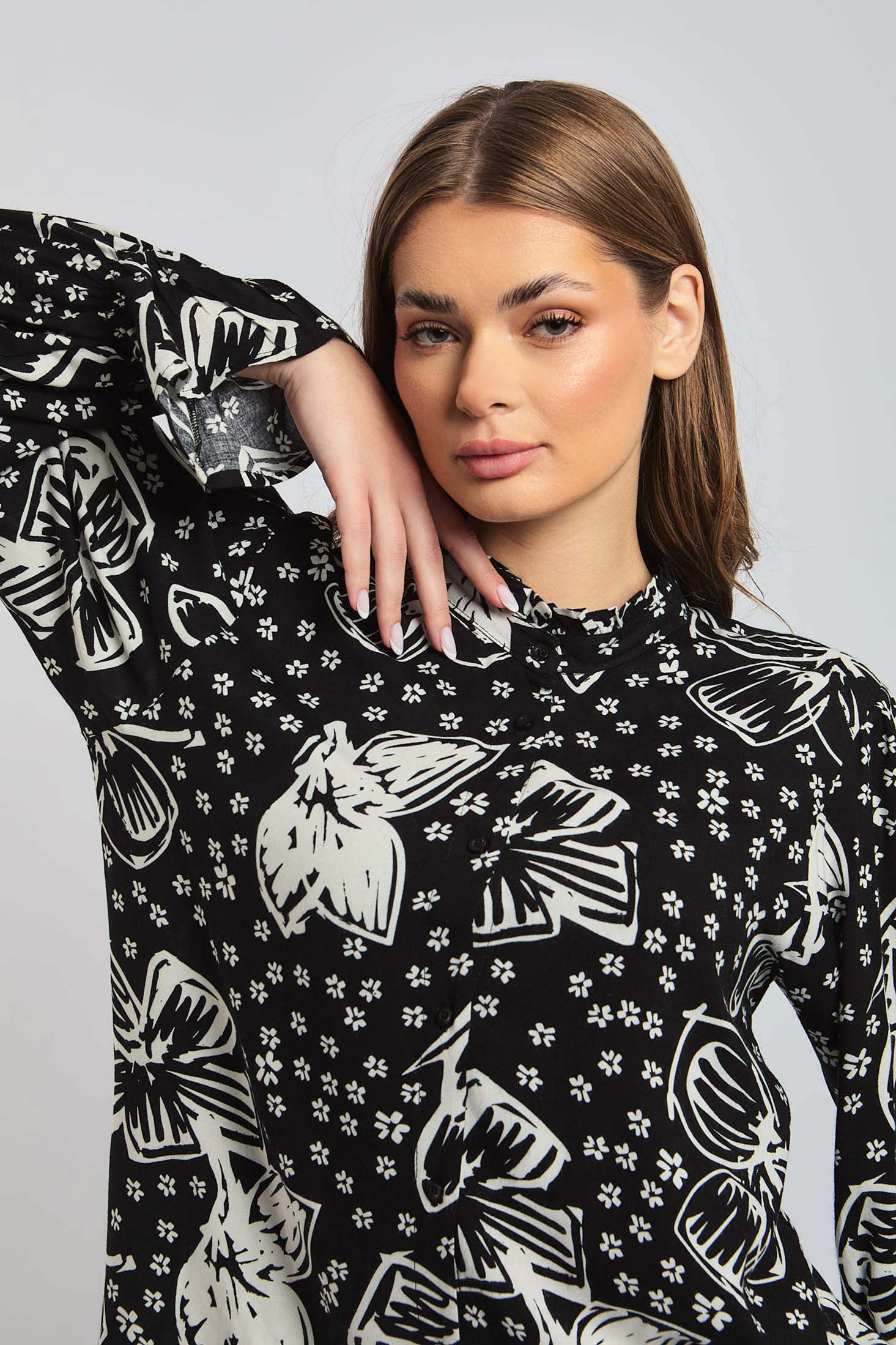 Women Blouse Viscose Long Sleeve Multicolor