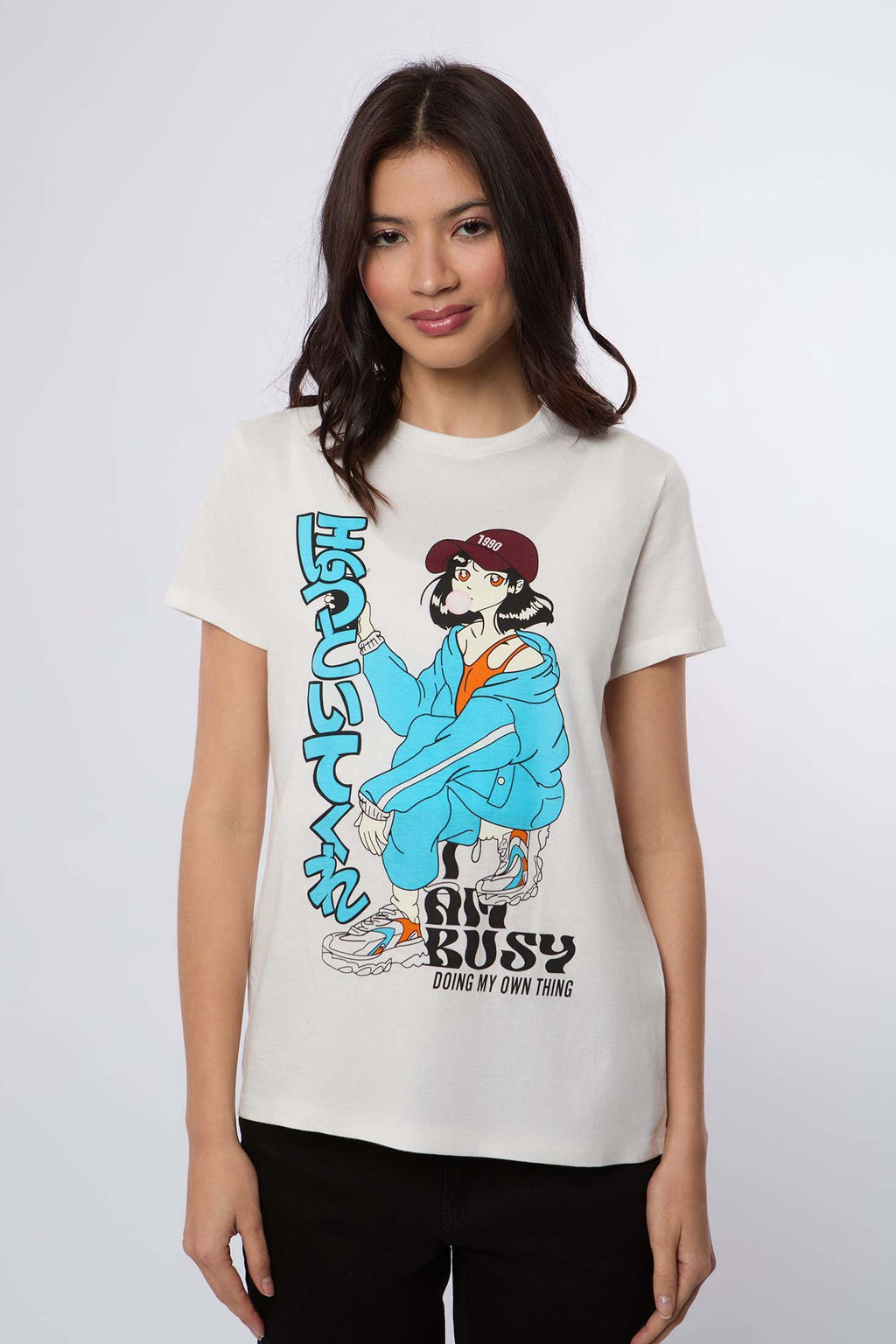 Women-T-Shirt  Regular FitWomen With Short Sleeves White