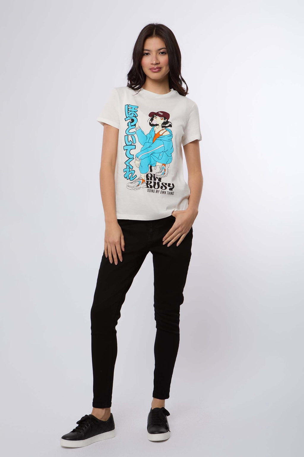 Women-T-Shirt  Regular FitWomen With Short Sleeves White