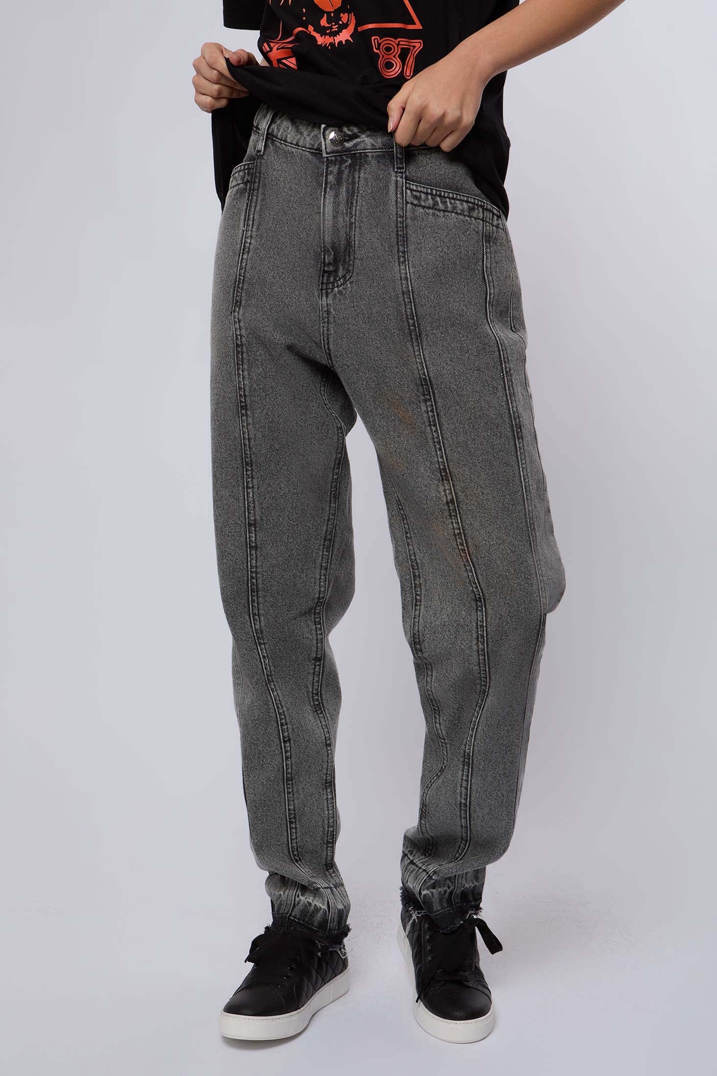 Women Denim Regular Fit Length Jeans Grey