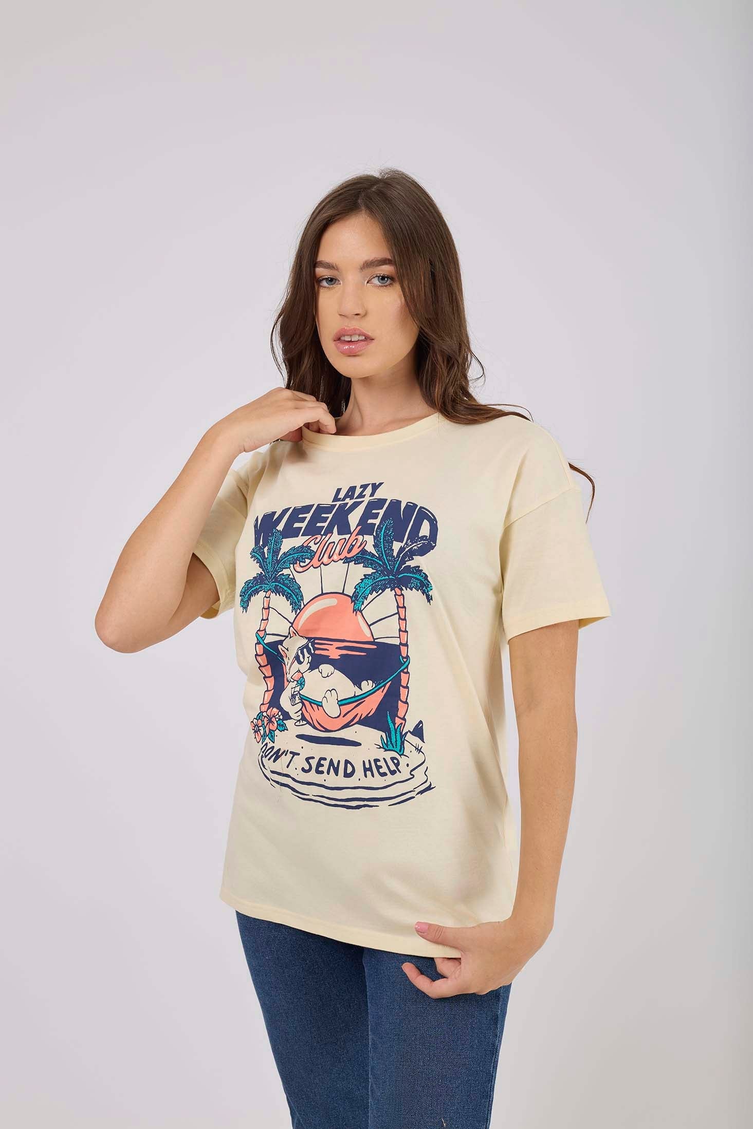 Women  T-Shirt Oversize With Short Sleeves orange