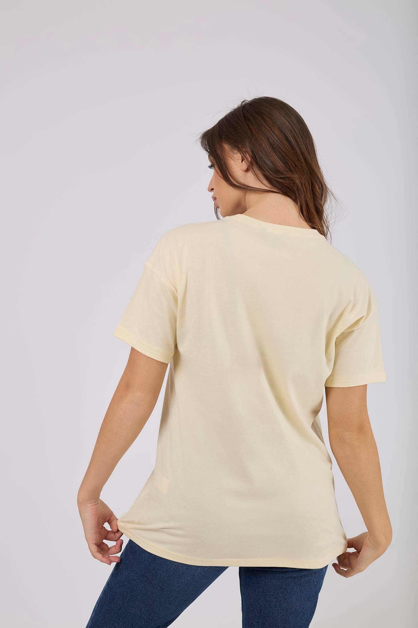 Women  T-Shirt Oversize With Short Sleeves orange