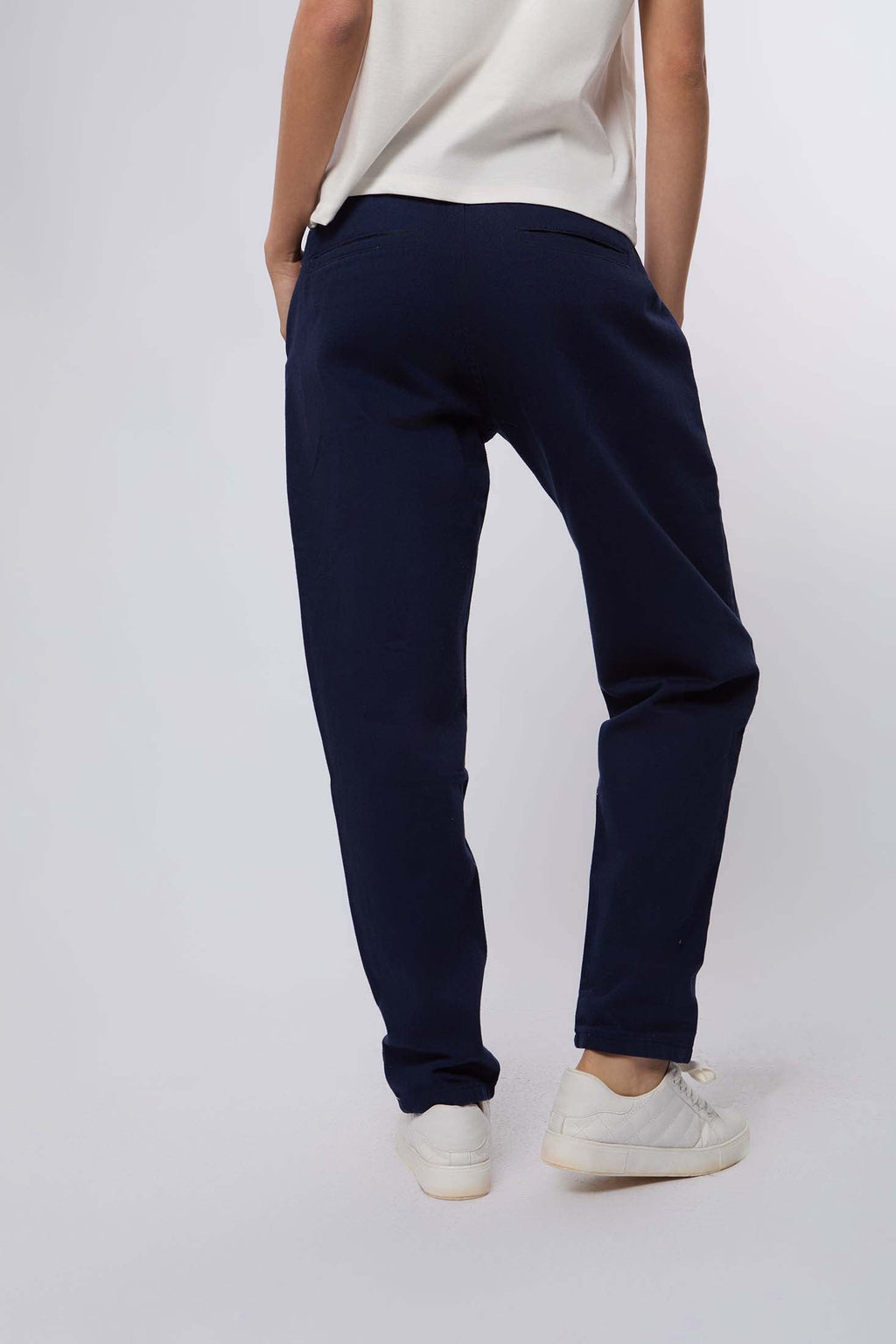Women Pant Boyfriend Cut Chino Navy