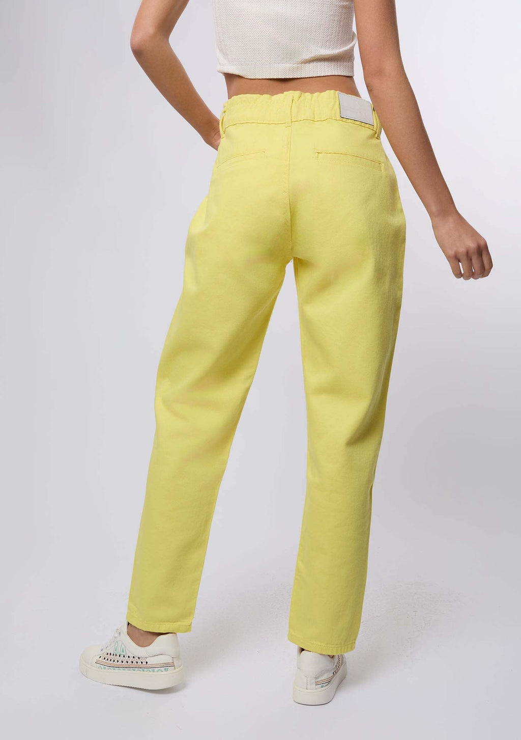 Women Pant Boyfriend Cut Chino Yellow