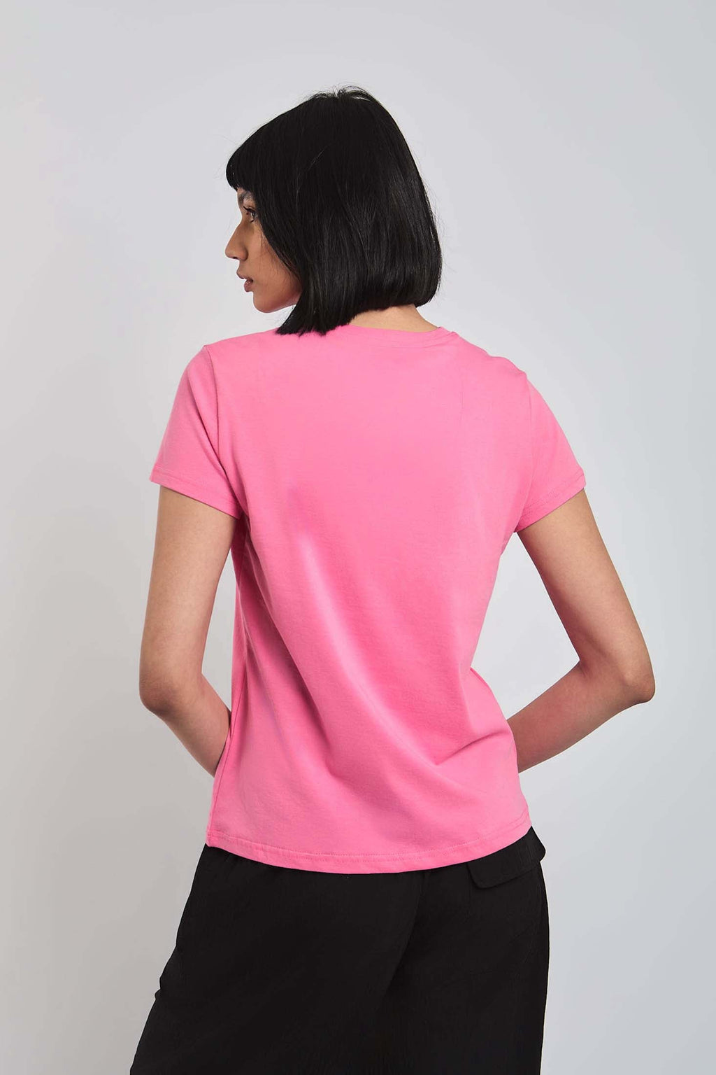 Women T-Shirt  Regular Fit T-Shirt With Short Sleeves Pink