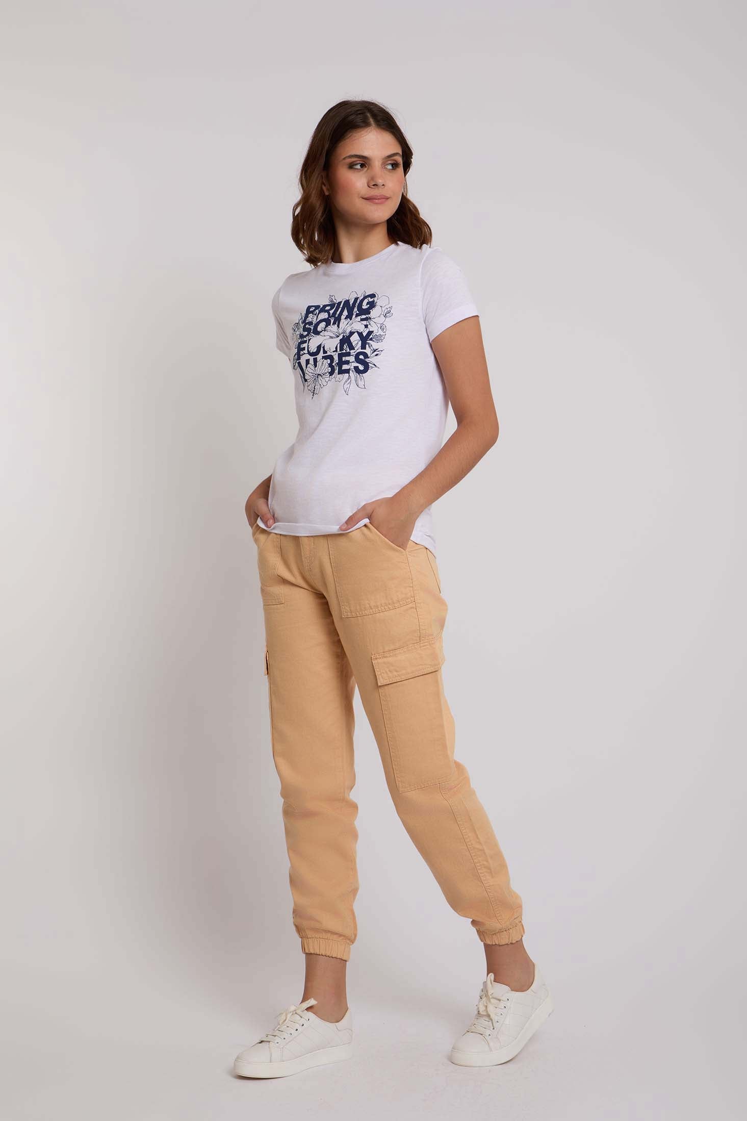 Women Pant Cargo Beige