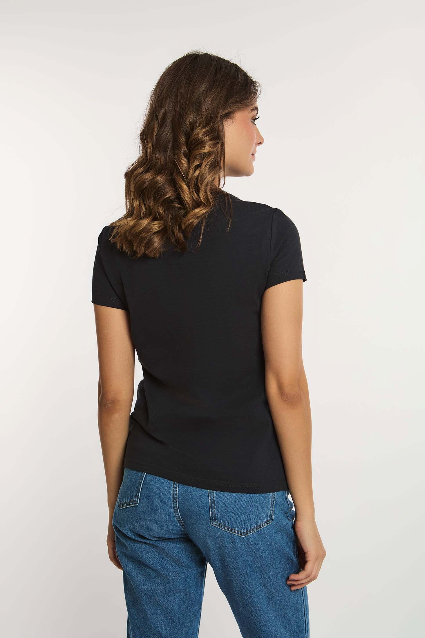 Women T-Shirt  Cotton Regular Fit Navy