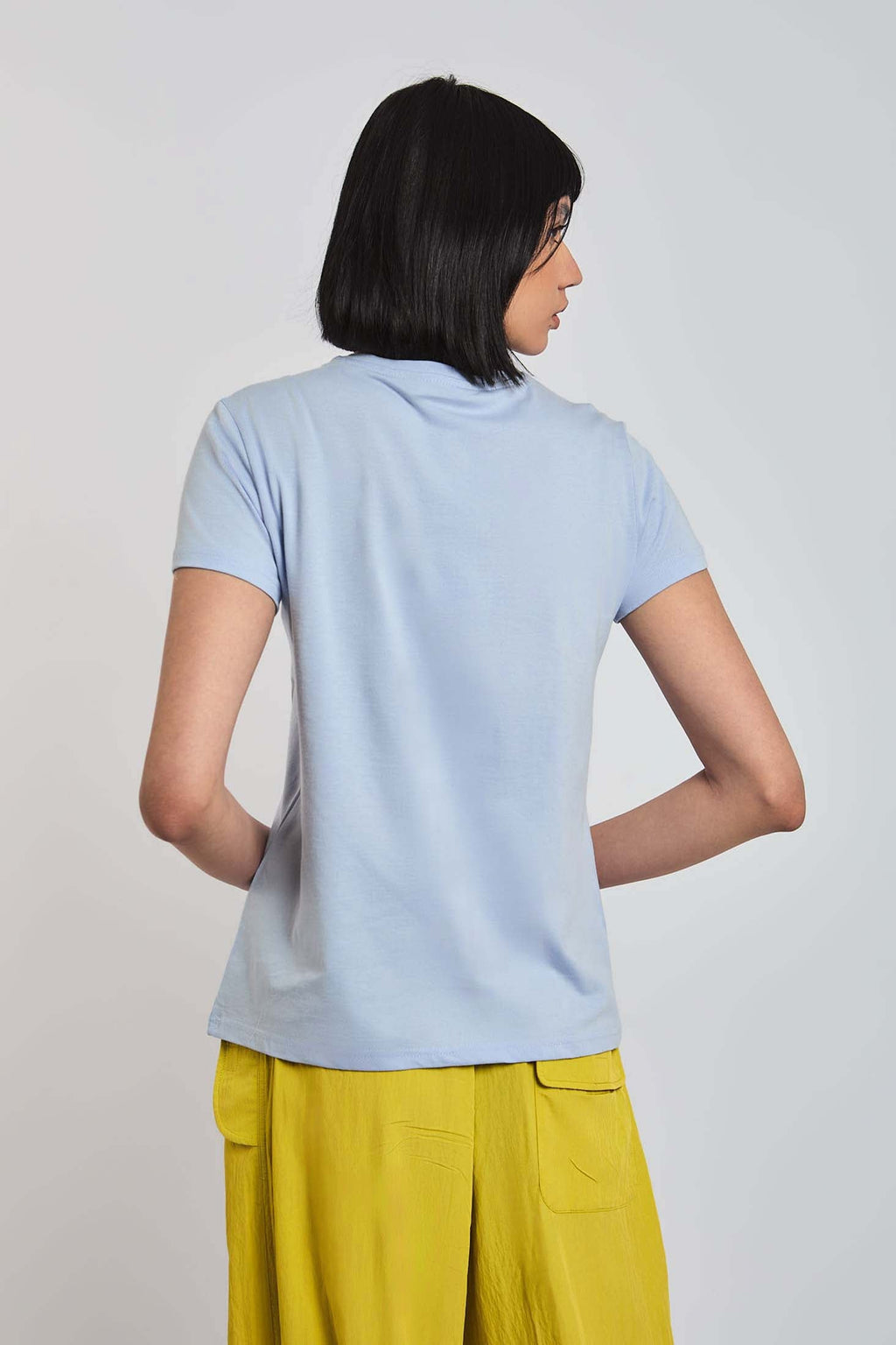Women  T-Shirt  Regular Fit  With Short Sleeves Blue