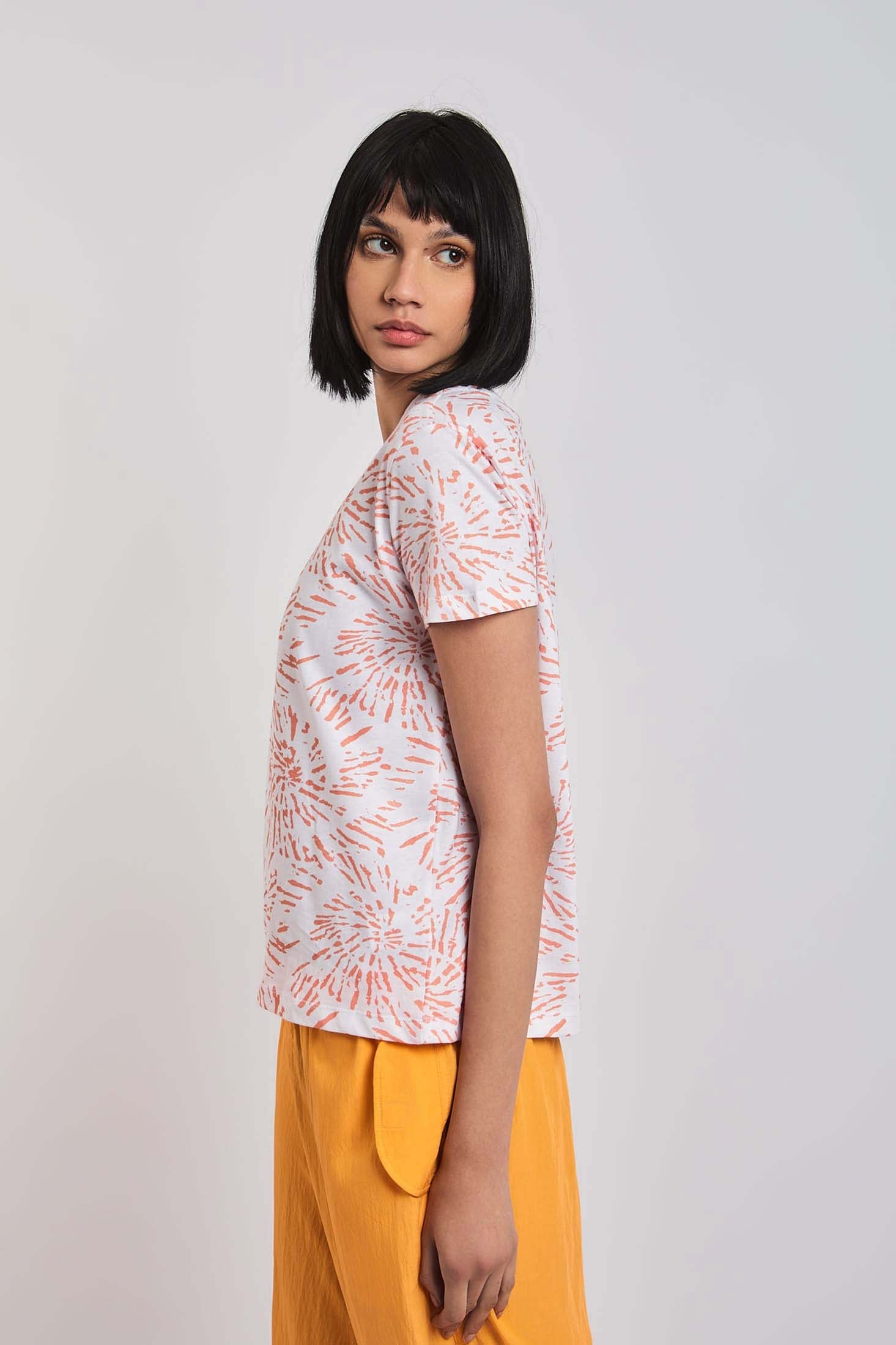 Women  T-Shirt Regular Fit With Short Sleeves Multicolor