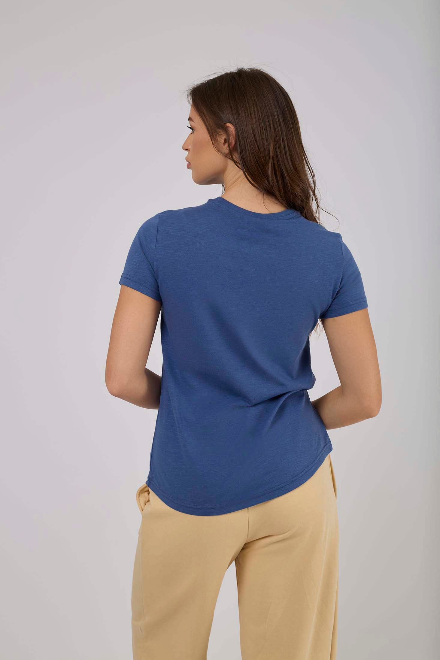 Women-T-Shirt  Regular Fit Navy