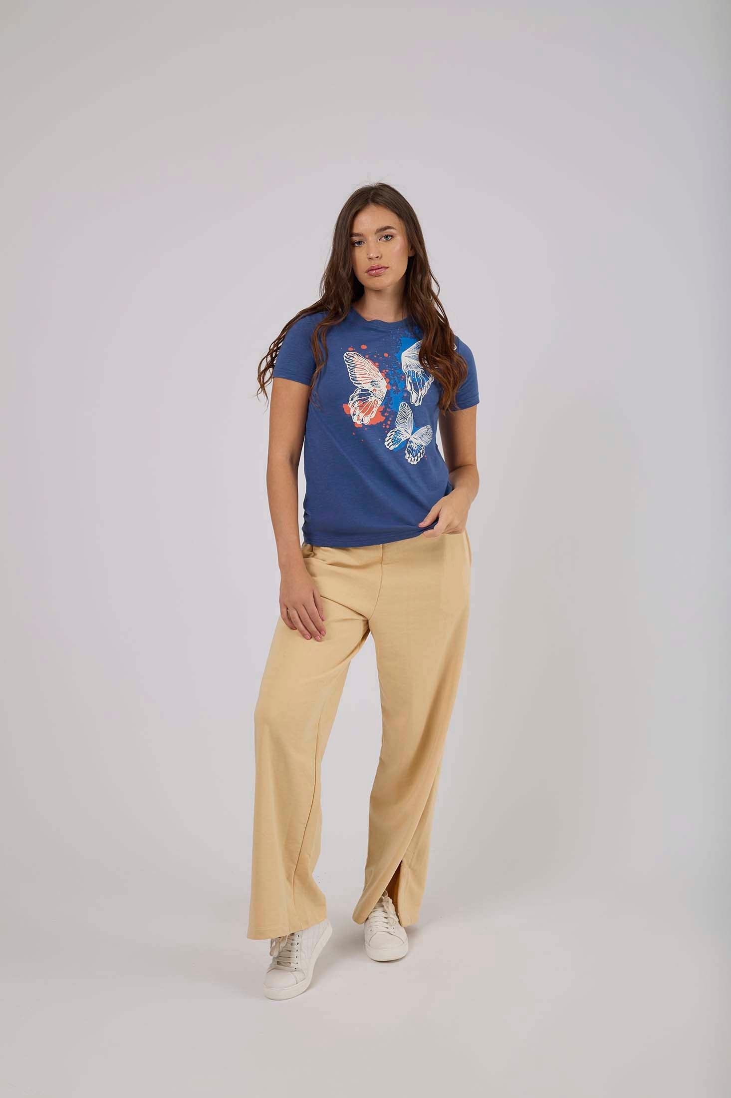 Women-T-Shirt  Regular Fit Navy
