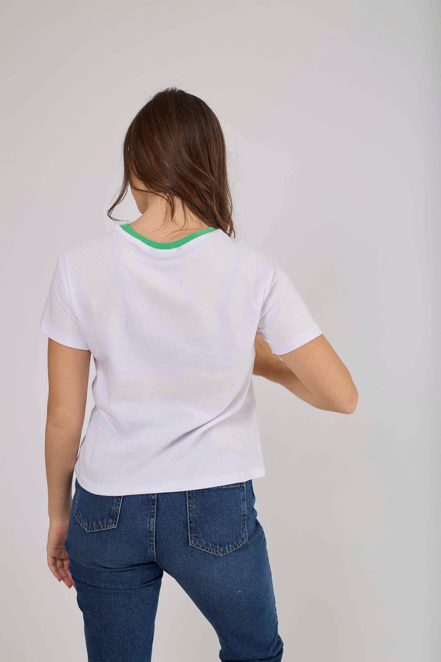 Women-T-Shirt  Short Sleeve CroppedWomen White