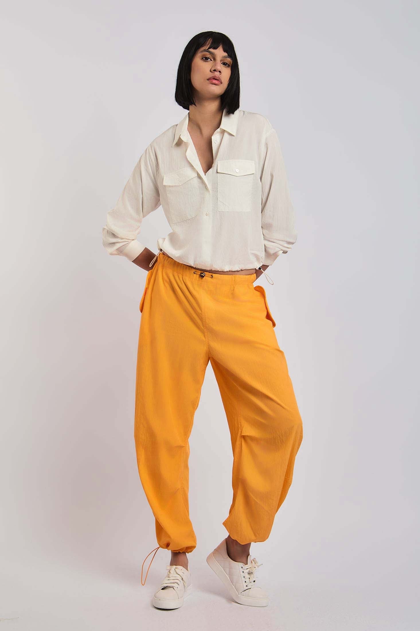 Women Blouse Cotton Cropped Off White