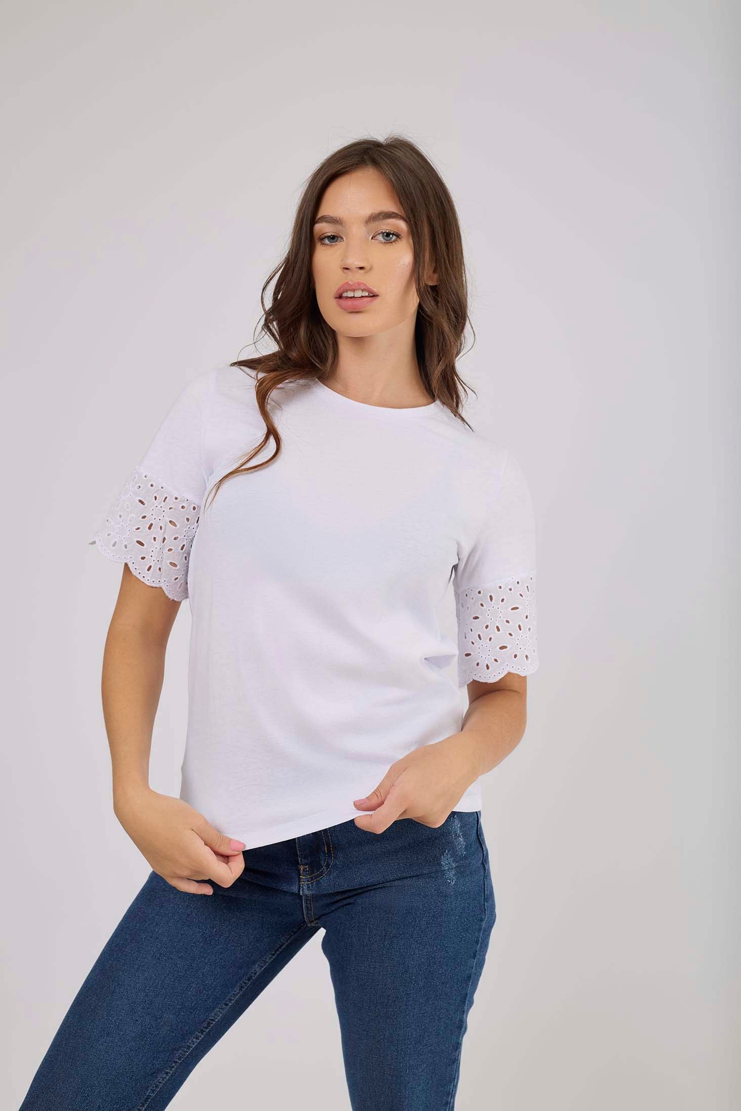 Women  T-Shirt Short Sleeve White