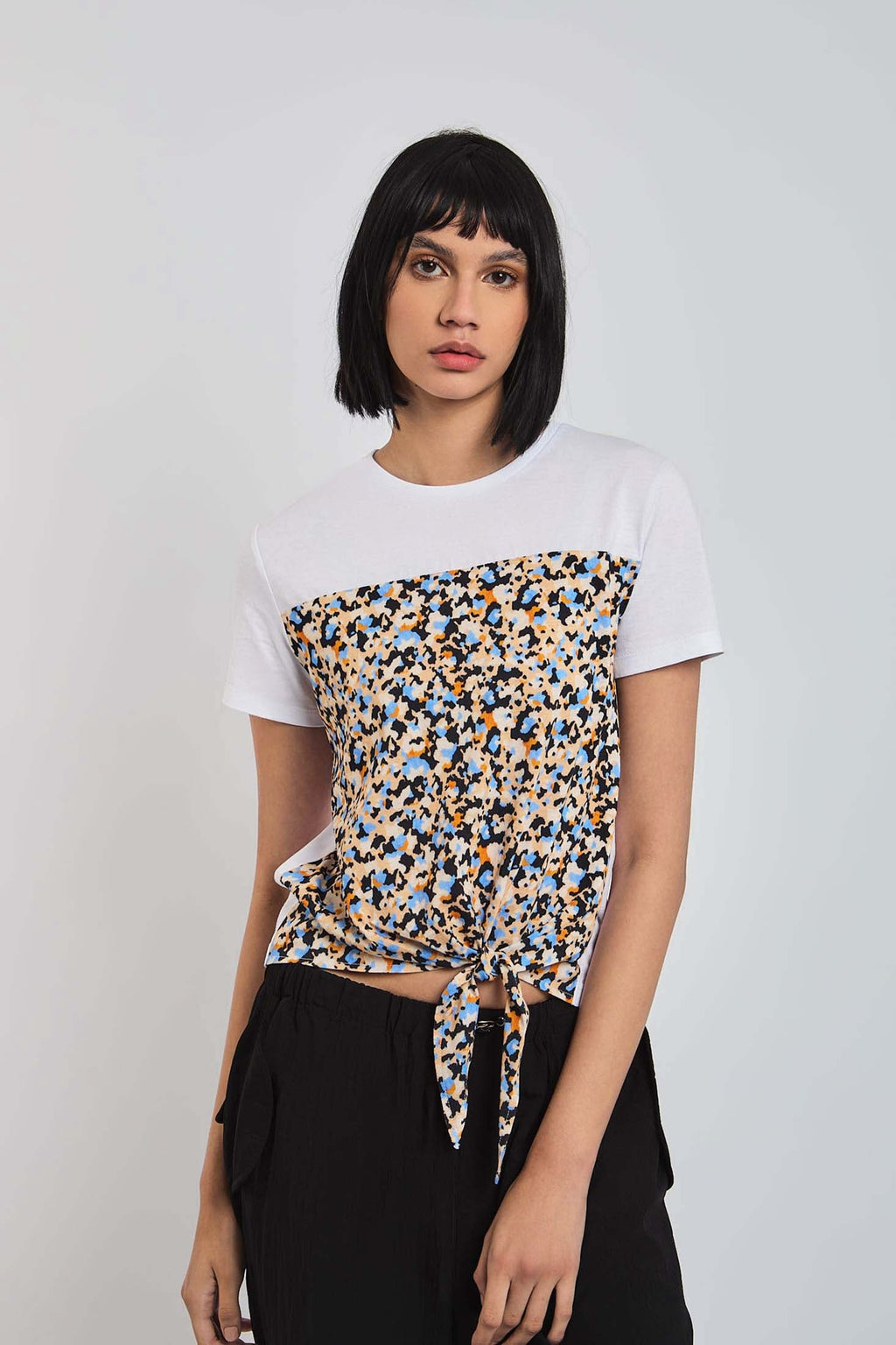 Women  T-Shirt Scarf T-Shirt Multicolor