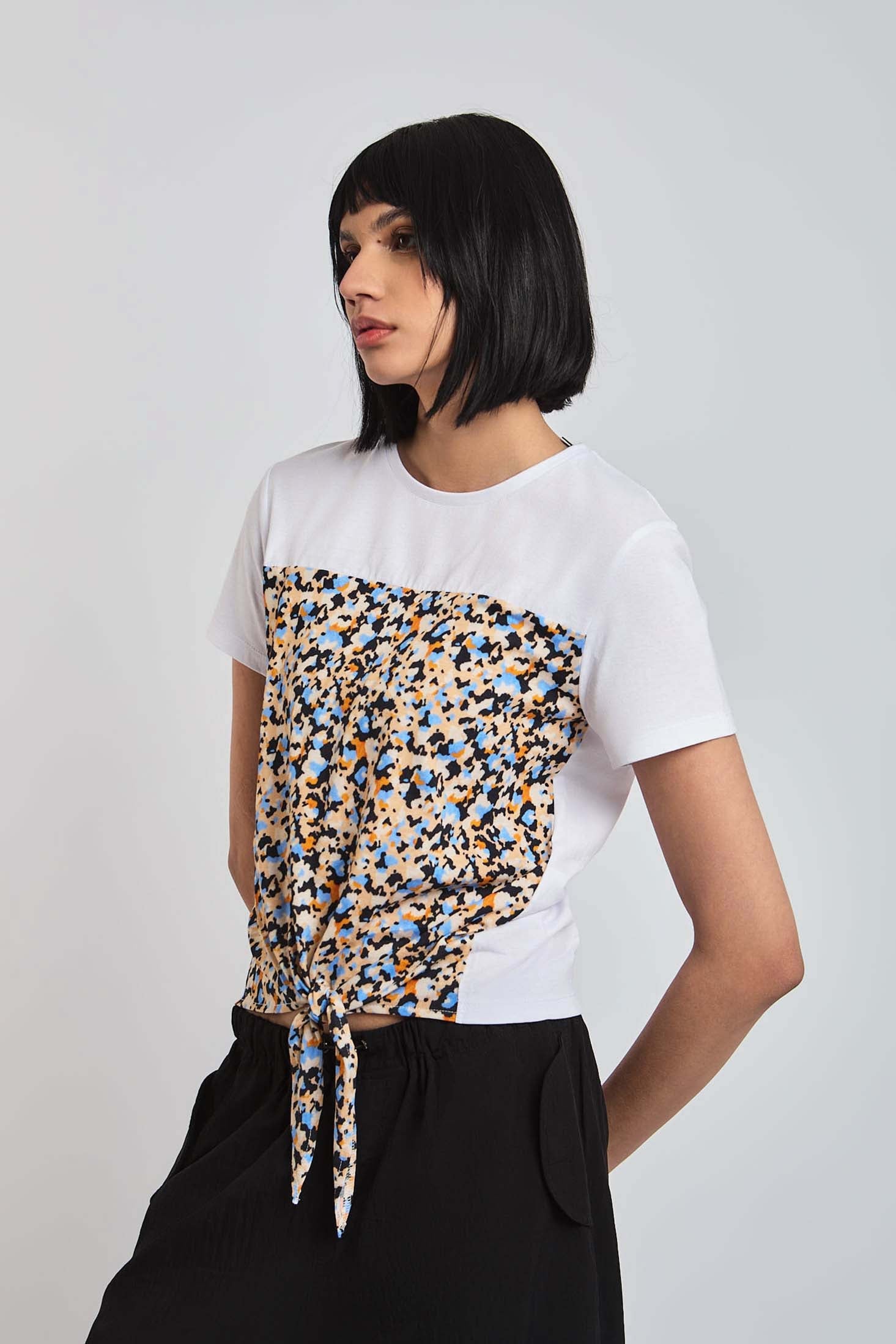 Women  T-Shirt Scarf T-Shirt Multicolor