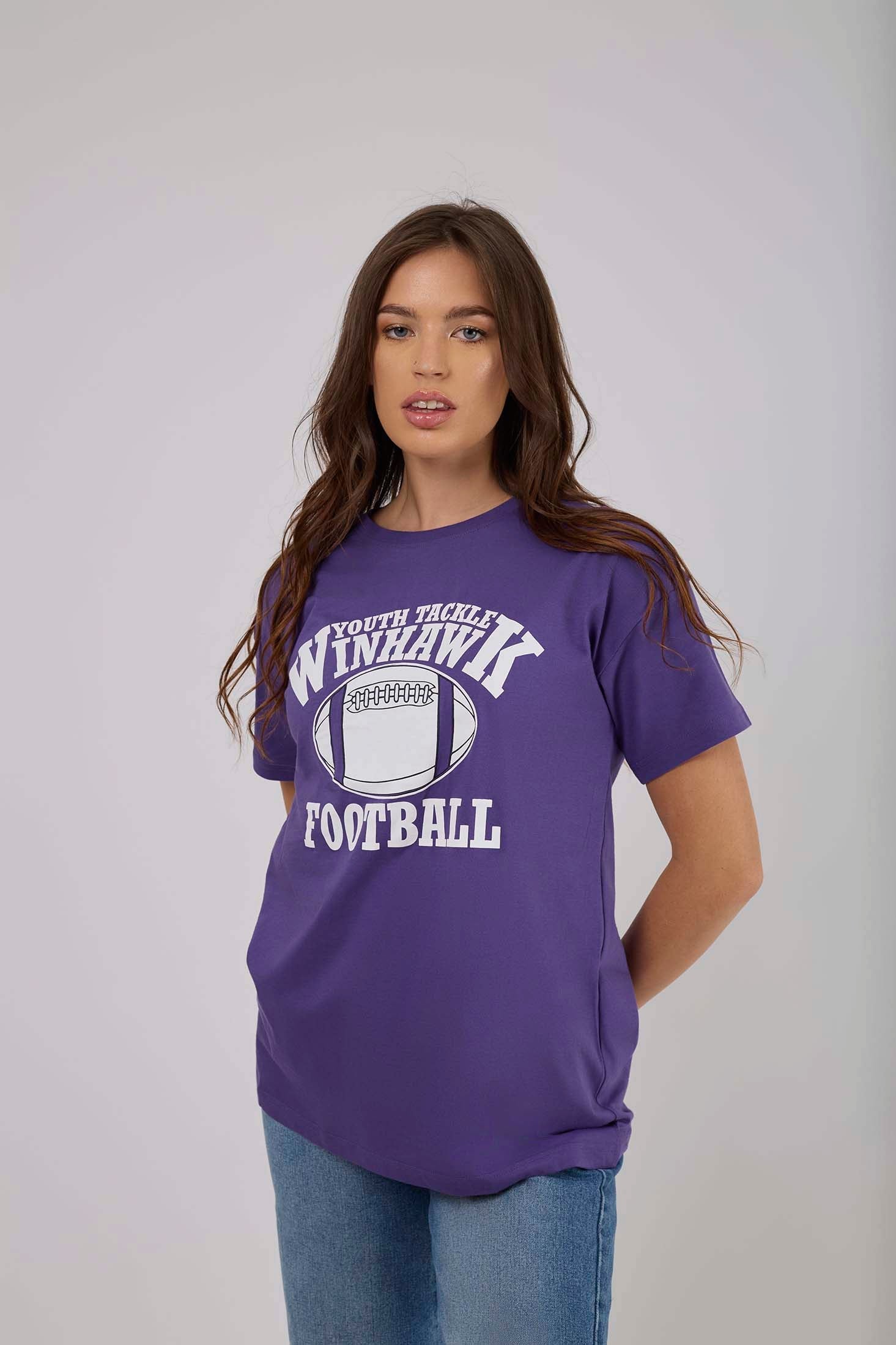 Women  T-Shirt Oversize With Short Sleeves Blue