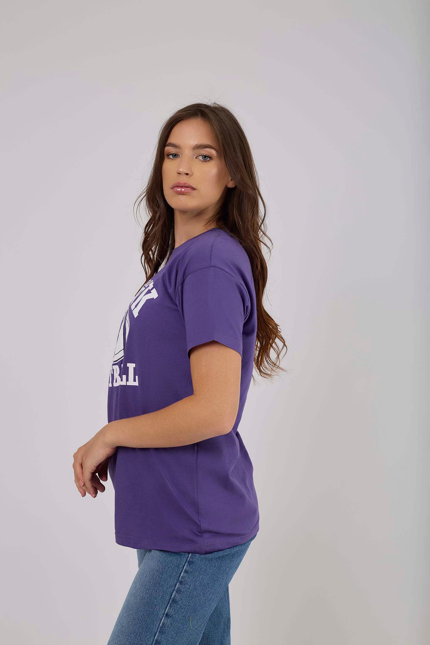 Women  T-Shirt Oversize With Short Sleeves Blue