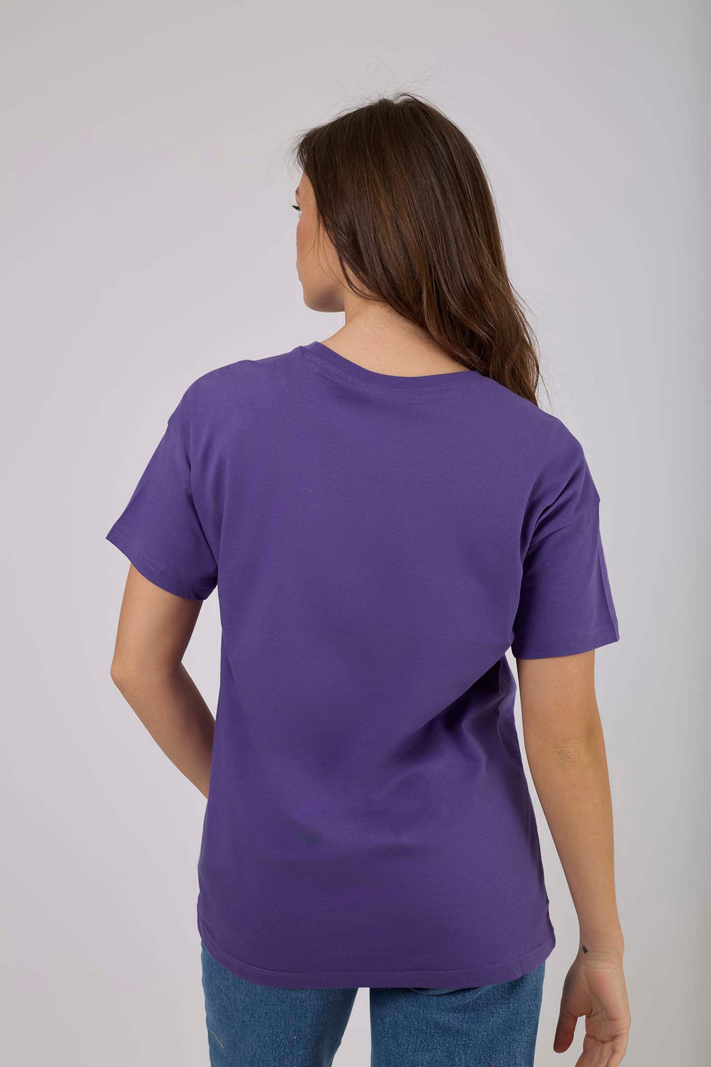 Women  T-Shirt Oversize With Short Sleeves Blue