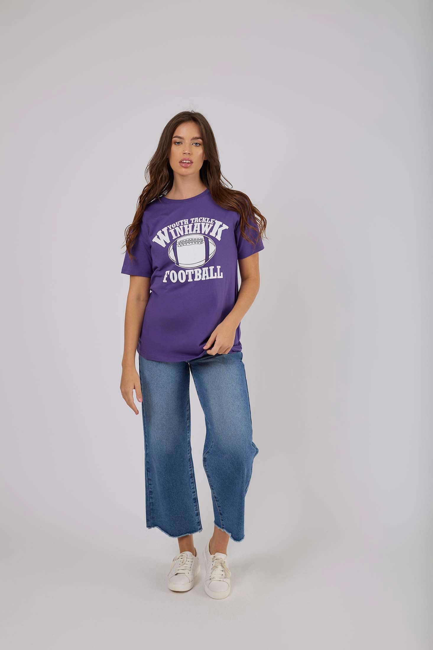 Women  T-Shirt Oversize With Short Sleeves Blue