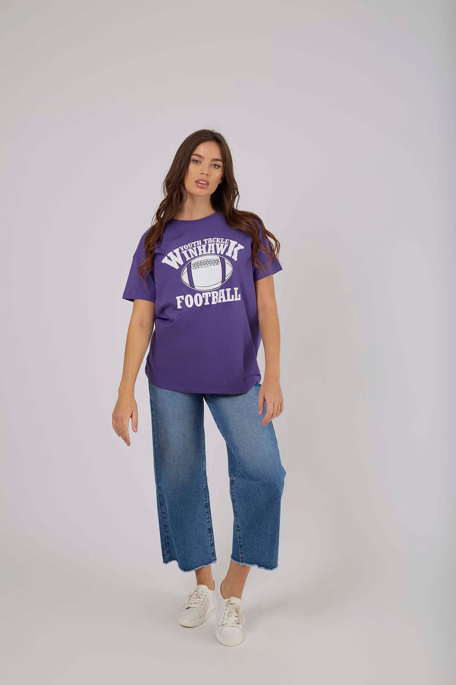 Women  T-Shirt Oversize With Short Sleeves Blue